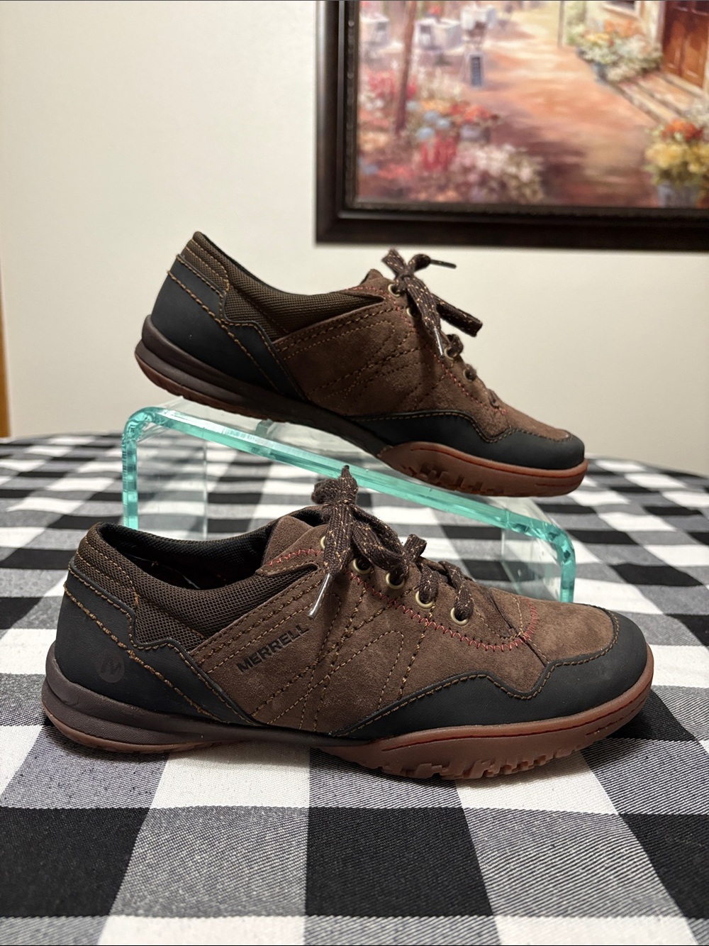MERRELL Albany Espresso Suede Leather Lace-up Hiking Sneaker Shoe Womens Size 7